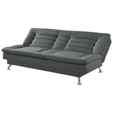 Imagem de Sofá-cama Casal 3 Lugares Reclinável Maya, Grafite, 3 Lugares