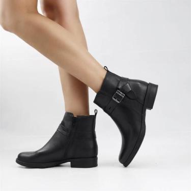 Imagem de Bota Cano Baixo Detalhe Couro - BOTTERO, Preto, 35