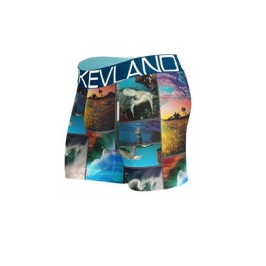 Imagem de Cueca Boxer Kevland Waves, P, Azul