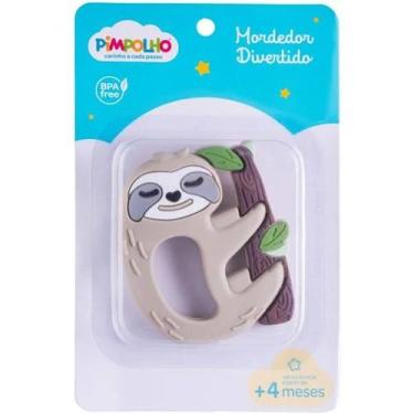 Imagem de Mordedor Infantil Divertido Silicone Pimpolho, CINZA/PREGUICA
