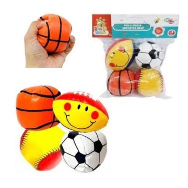 Imagem de Mini Bola Esportiva 4 Peças Infantil Macia E Leve Divertida - Arktoys