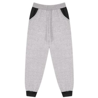 Imagem de Calça Moletom Bebê Infantil Menino Peluciada Inverno Jogger com Bolso 