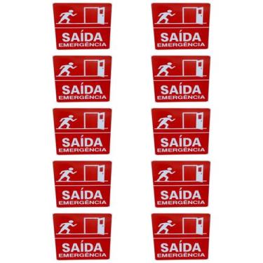 Imagem de KIT COMBO 10 Placa Sinalização SAIDA DE EMERGENCIA ATACADO - ASELETRO