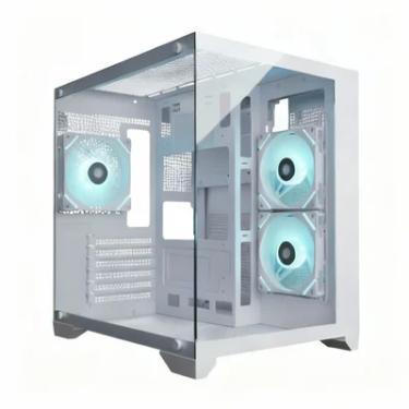 Imagem de Gabinete Gamer Duex DXJ270-2, Mid Tower, M-ATX, Lateral e frontal em Vidro Temperado, Sem Fans, Branco - DXJ270-2WH