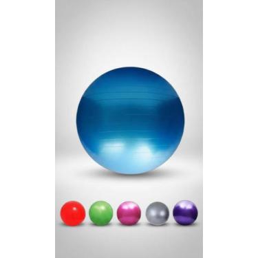 Imagem de Bola Fitness Pilates 65cm Antiestouro Azul - Congratulations Store