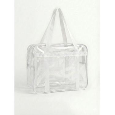 Imagem de Sacola Bolsa Jumbo Multiuso Cristal PVC 0,20mm com reforço EXTRA Alças