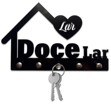 Imagem de Porta Chaves Doce Lar Decoração Criativa - GEEK VIP, Preto
