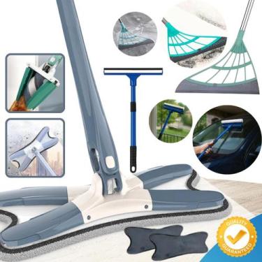 Imagem de Mop Faxina Completa + Limpador de vidros + Rodo de Silicone  Limpeza C