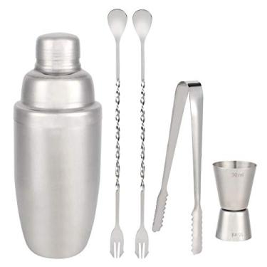 Imagem de Liineparalle Misturador de coquetel de aço inoxidável para misturar coquetéis, ferramenta de sacudir, Bartender Bar Supplies, kit profissional de conjunto de Manhattan prateado