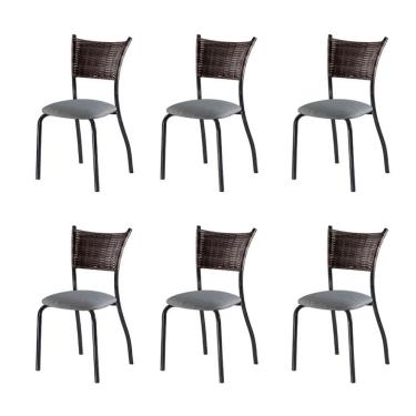 Imagem de Conjunto com 6 Cadeiras Espanha VII Marrom 89 cm