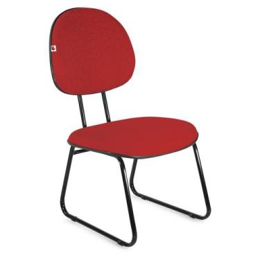 Imagem de Cadeira Executiva Pé Sky Tecido Vermelho - Shopcadeiras