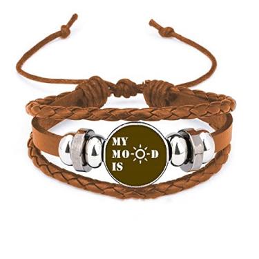 Imagem de un brand Pulseira de couro Happy Mood Good Weather Art Deco Fashion Pulseira ornamento de joias