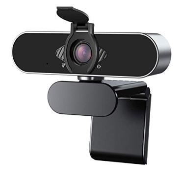 Imagem de Wennyn Webcam 1080p HD com microfone e capa de privacidade, webcam USB com transmissão ao vivo de vídeo HD para Mac, PC, computador e laptop, lente grande angular 1080p câmera web com suporte flexível de 360 graus