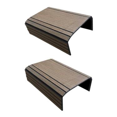Imagem de Kit 02 Bandejas Esteira Para Braço De Sofá Porta Copo Reto Tabaco - SSX Multicoisas