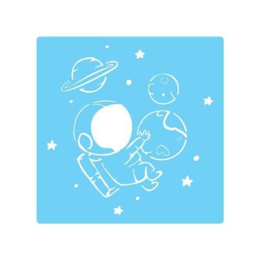Imagem de Stencil De Parede Tamako Astronauta - 55 X 55Cm - Ref 439