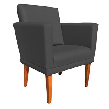 Imagem de Poltrona Decorativa Para Clínica e Recepção - Berlim (Suede Cinza Escuro)