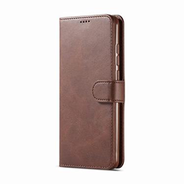 Imagem de Para xiaomi redmi note 9s capa de carteira de couro flip capa para xiaomi redmi note 9 pro max note9 estojo de livro magnético de luxo, marrom, para nota 9 pro max