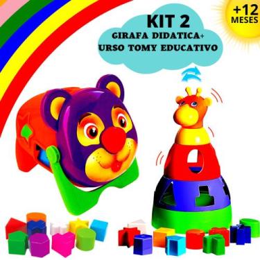 Kit Brinquedo Educativo Bebe 1 Ano Encaixe Didatico Infantil - R$ 148