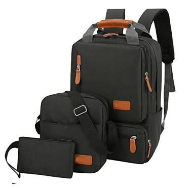 Imagem de Tingpai Mochila com 3 peças Mochila Masculina Laptop Mochila Bolso Pequeno pa Viagem Escola T balho T balho Faculdade e até 14,5 polegadas