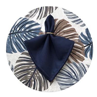 Imagem de Sousplat 6 Capas 6 Bases MDF 35 cm 6 Guardanapos e 6 Porta Guardanpos (Costela Azul Guard Azul)