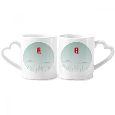 Imagem de Conjunto de canecas de porcelana para casais, estampa de vinte e quatro termos solares Cold Dew