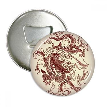 Imagem de Abridor de garrafas de dragão chinês com ímã de geladeira, emblema multifuncional