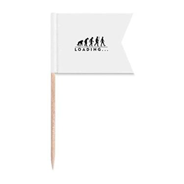 Imagem de Bandeiras de palito de dente civilização evolutiva humana macaco macaco marcação de etiquetas para bolo de festa prato de queijo