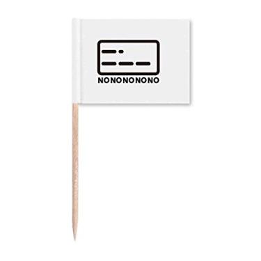 Imagem de Marcadores de palito de dente sem pontilhado com código morse para decoração de festa