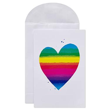 Imagem de American Greetings Cartões em branco com envelopes, artigos de papelaria Rainbow Heart (48 unidades)