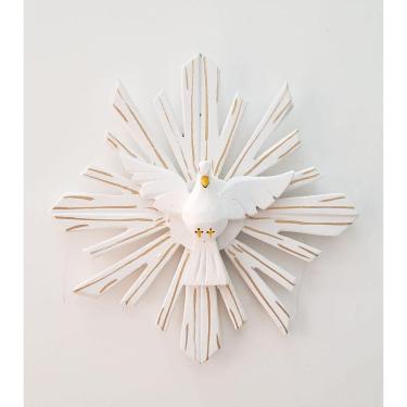 Imagem de Divino Espirito Santo Resplendor em Madeira - 28 x 28 cm