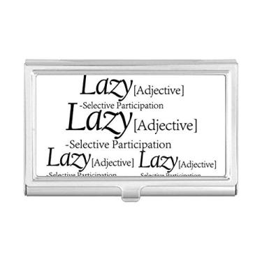 Imagem de Capa com porta-cartões de visita com citação divertida significada de preguiça