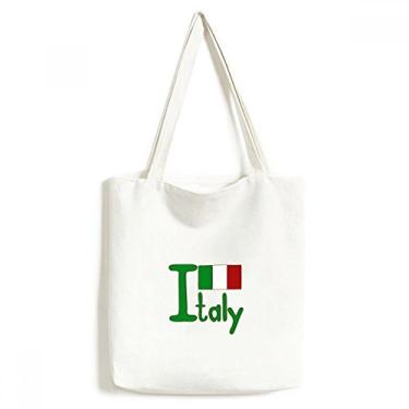 Imagem de Bolsa de lona com estampa verde bandeira nacional da Itália bolsa de compras casual