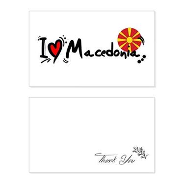 Imagem de I Love Macedônia, bandeira da palavra Love Heart Ilustration, cartão de agradecimento, aniversário, saudação, casamento, agradecimento