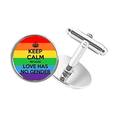 Imagem de DIYthinker Abotoaduras gay lésbicas transgêneros bissexuais LGBT com botão redondo