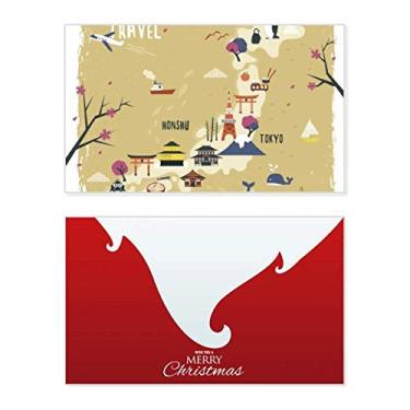 Imagem de Mapa de viagem japonês, feriado, feriado, cartão de felicitações, mensagem de Natal