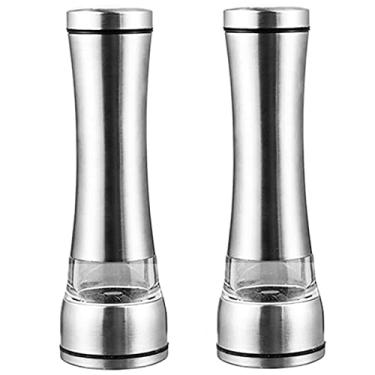Imagem de Kit 2 Moedores de Sal Grosso e Pimenta do Reino em Aço Inox