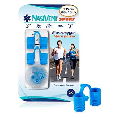 Imagem de NASIVENT SPORT PREMIUM - Dilatador Nasal Respiração Melhorada Esporte Anti Ronco Trava Patenteada (2 pares tamanho GG - Azul)