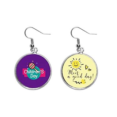 Imagem de Brinco infantil para dia puro, feliz, , gota, sol, flor, joia moderna