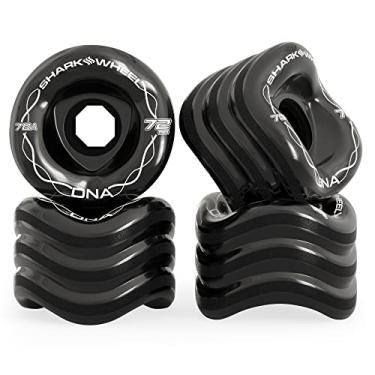 Imagem de Shark Wheel 72 mm 78a Longboard Cruising Wheels, fórmula DNA, preto, conjunto de 4 rodas