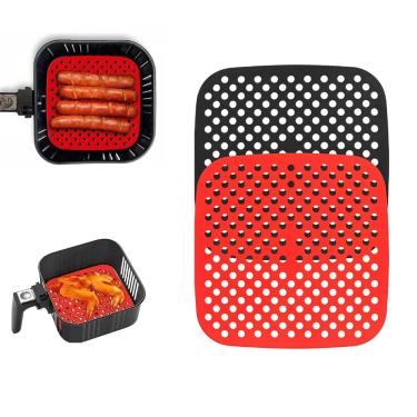 Imagem de Kit 2 Tapete Airfryer Silicone Protetor Forro Universal 21cm