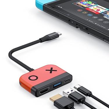 Base Multifuncional Para Nintendo Switch e Switch Oled Carregador Suporte  Cooler 2 USB Suporte 8 Jogos