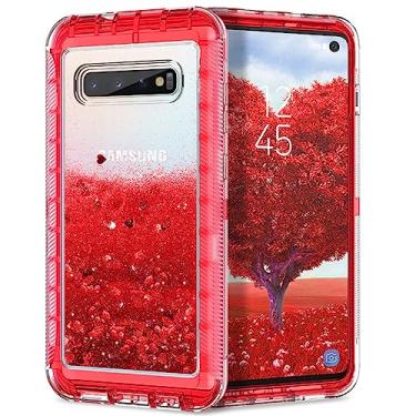 Imagem de Capa de areia movediça líquida com brilho de luxo para Samsung Galaxy S20 S10 Note 20 10 Plus 9 8 para iPhone 12 11 Pro Max XR XS Capa à prova de choque, vermelha, para iPhone X XS