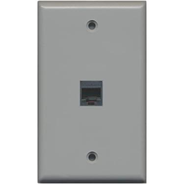 Imagem de RiteAV Rj11/12 Placa de parede para telefone 1 gangue plana - cinza