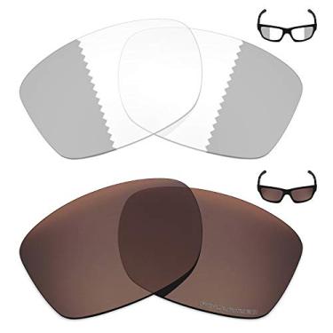 Imagem de 2 pares de lentes de reposição para óculos de sol Oakley Jupiter Squared da Mryok+ - cinza eclipse fotocromático/bronze marrom