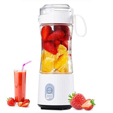 Imagem de Mini Batedor de Batidos Portátil: Tamanho Pessoal Single Serve Viagem Copo Mixer Juicer Frutas com Wireless Recarregável USB Pequeno Liquidificador Individual Elétrico para Suco de Leite - Rosa