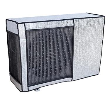 Imagem de Capa de ar condicionado para janela ao ar livre à prova de poeira tela impermeável para todos os climas filme de alumínio fácil de usar, prata, 88 * 60 * 35 cm