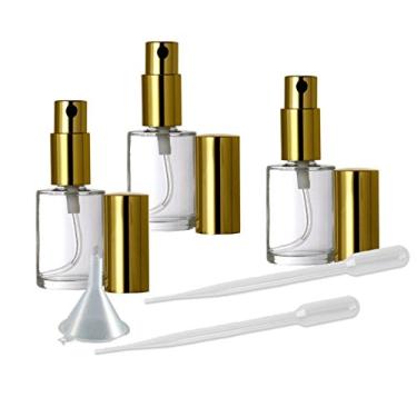 Imagem de Perfume atomizador de névoa fina, frasco de vidro redondo, pulverizador de névoa fina ouro Grand Parfums 15 ml (conjunto com 10)