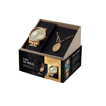Imagem de Kit De Relógio Seculus Feminino Nossa Senhora Das Graças - 44039Lpskda1K1