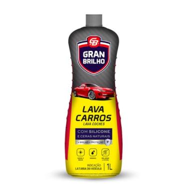 Imagem de Lava Carros Líquido Gran Brilho 1L, Gran Brilho, Sabão Líquido Automotivo Com Silicone E Ceras Naturais, Amarelo, Renova O Brilho, Higieniza E Não Agride A Pintura