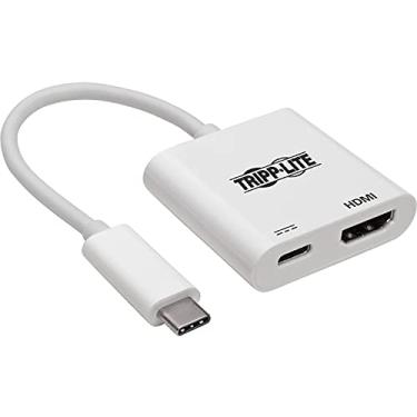 Imagem de Tripp Lite Adaptador HDMI USB-C para 4K (M/F), carregamento USB-C PD (5A, 100W), USB 3.1 Geração 1 (5 Gbps), 4K @ 60Hz, branco (U444-06N-H4K6WC)